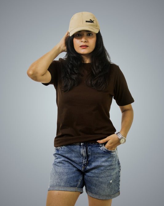 Brown Regular Fit T-Shirt For Women
