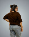 Brown Oversized Fit Tshirt For Women