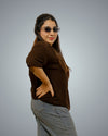 Brown Oversized Fit Tshirt For Women