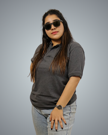Charcoal Polo Tshirt For Women