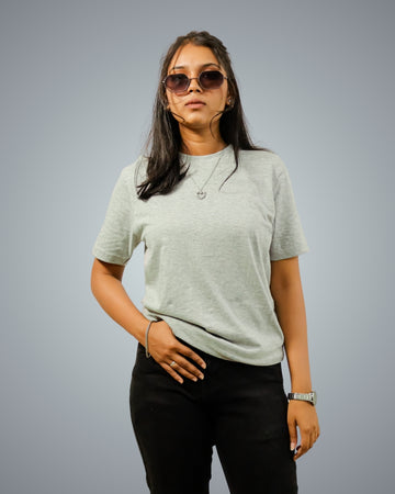Grey Regular Fit Tshirt For Women