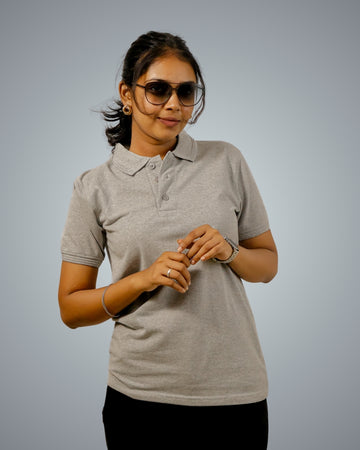 Grey Polo Tshirt For Women