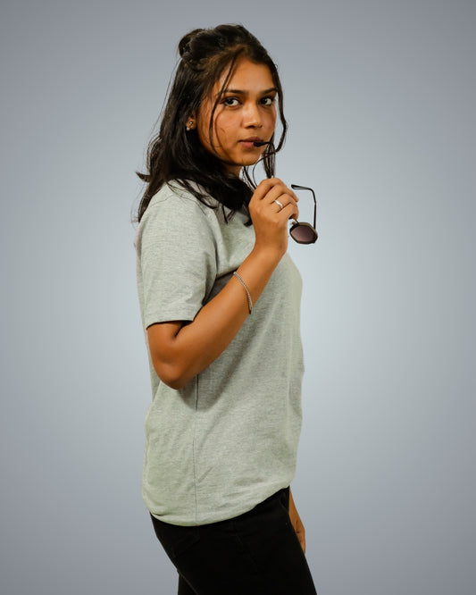 Grey Regular Fit Tshirt For Women