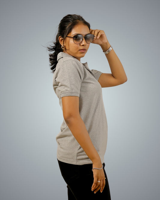 Grey Polo Tshirt For Women
