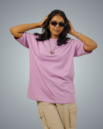 Lavender Oversized Fit Tshirt For Women