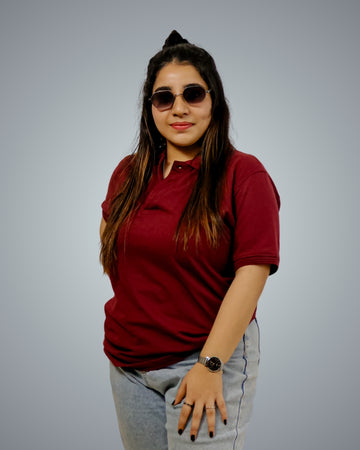 Maroon Polo Tshirt For Women