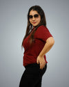 Maroon Regular Fit Tshirt For Women