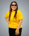 Mustard Yellow Regular Fit Tshirt For Women