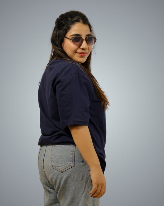 Navy Oversized Fit Tshirt For Women