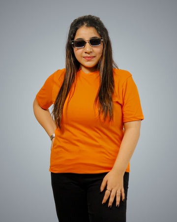 Orange Regular Fit Tshirt For Women