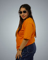 Orange Oversized Fit Tshirt For Women