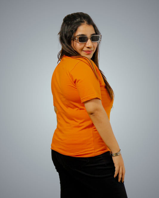 Orange Regular Fit Tshirt For Women