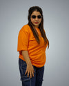 Orange Oversized Fit Tshirt For Women