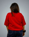 Red Oversized Fit Tshirt For Women