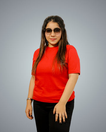 Red Regular Fit Tshirt For Women