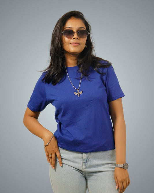 Royal Blue Regular Fit Tshirt For Women