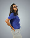 Royal Blue Regular Fit Tshirt For Women