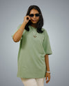 Sage Green Oversized Fit Tshirt For Women