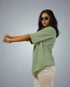 Sage Green Oversized Fit Tshirt For Women