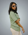 Sage Green Oversized Fit Tshirt For Women