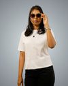 White Regular Fit Tshirt For Women