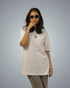 White Oversized Fit Tshirt For Women