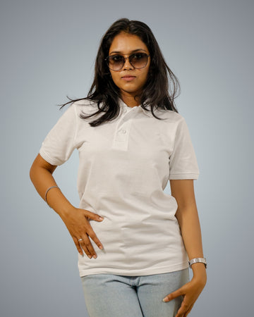 White Polo Tshirt For Women