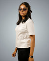 White Regular Fit Tshirt For Women