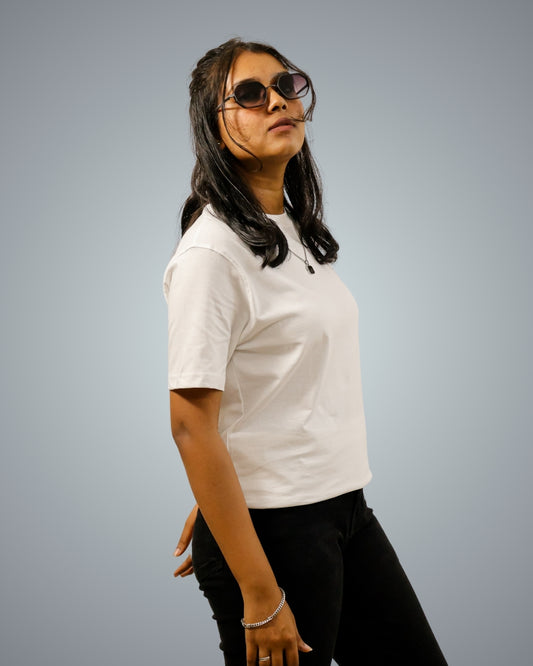 White Regular Fit Tshirt For Women