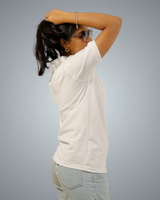 White Polo Tshirt For Women