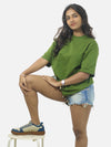 Army Green Oversized T-Shirt For Women