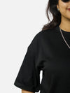 Black Boxy Fit T-Shirt For Women