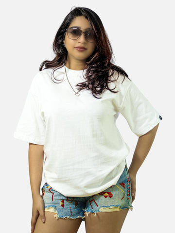 White Boxy Fit T-Shirt For Women