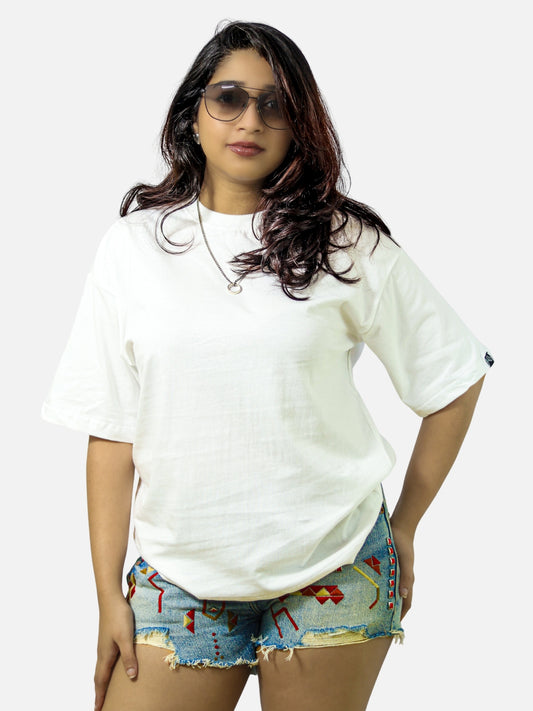 White Boxy Fit T-Shirt For Women
