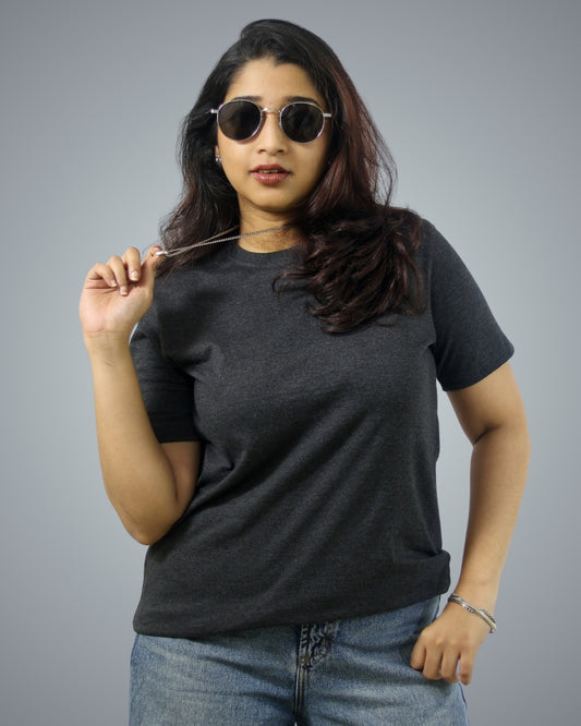 Charcoal Regular Fit T-Shirt For Women