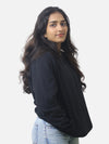Black Regular Fit Hoodie For Women