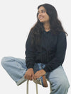 Black Regular Fit Hoodie For Women