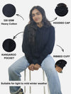 Black Regular Fit Hoodie For Women
