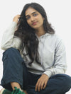 Grey Regular Fit Hoodie For Women