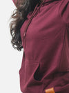 Maroon Regular Fit Hoodie For Women