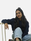Navy Blue Regular Fit Hoodie For Women