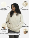 Off White Regular Fit Hoodie For Women