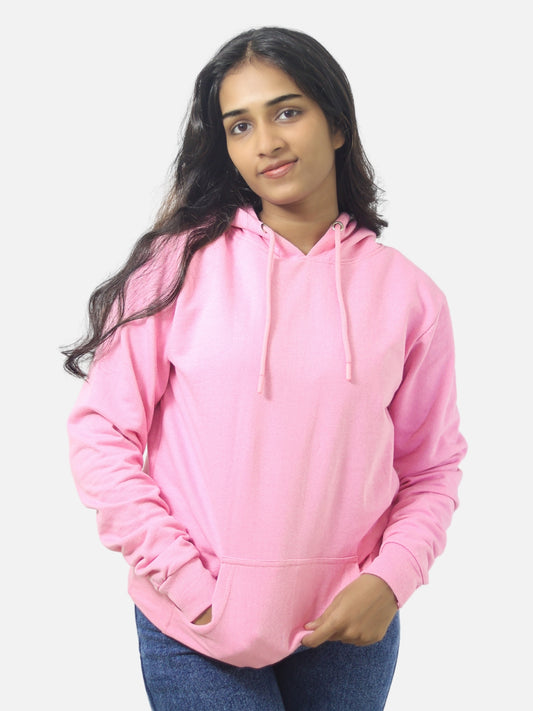 Pink Regular Fit Hoodie For Women