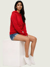 Red Regular Fit Hoodie For Women