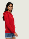 Red Regular Fit Hoodie For Women