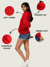Red Regular Fit Hoodie For Women