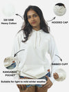 White Regular Fit Hoodie For Women