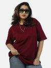 Maroon Oversized T-Shirt For Women