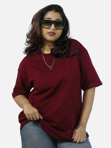 Maroon Oversized T-Shirt For Women