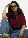 Maroon Oversized T-Shirt For Women